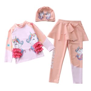 Swimwear Set Unicorn Peach
